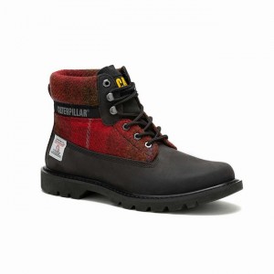 Botas Casual Caterpillar Colorado 2.0 Harris Tweed Feminino Pretas Vermelhas | 391SMLQBN