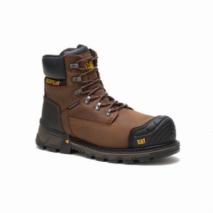 Botas Impermeáveis Caterpillar Excavator XL 6'' Composite Toe Masculino Marrom | 835NCBKXO