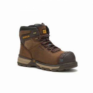 Botas Impermeáveis Caterpillar Excavator Superlite Thinsulate™ Carbon Composite Toe Feminino Marrom | 672NFEIMX