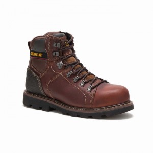 Botas de Trabalho Caterpillar Alaska 2.0 Steel Toe Masculino Bordeaux | 291MSIOYH