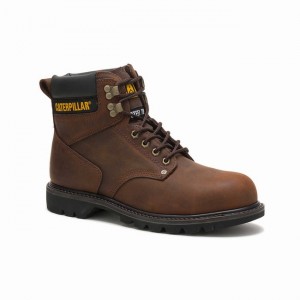 Botas de Trabalho Caterpillar Second Shift Steel Toe Masculino Marrom | 952IKDEAN