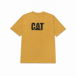 Camiseta Caterpillar Trademark Masculino Laranja | 397NSDKEZ