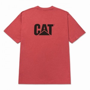 Camiseta Caterpillar Trademark Masculino Rosa | 287FCBDEL