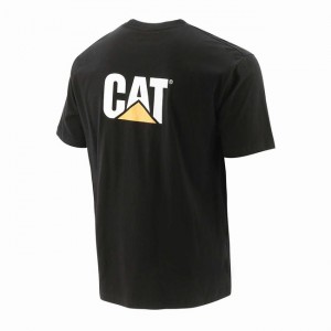 Camiseta Caterpillar Trademark Masculino Pretas | 873PWZIRB