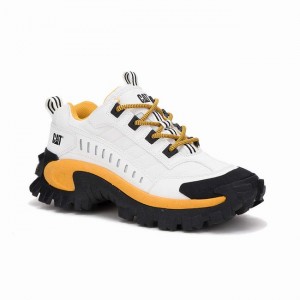 Sapatos Casual Caterpillar Intruder Masculino Branco Pretas Laranja | 835WNLTJU