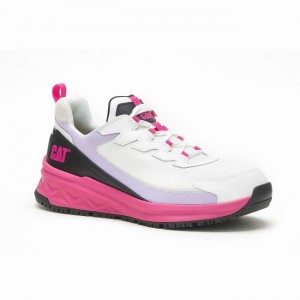 Sapatos de Trabalho Caterpillar Streamline Runner Carbon Composite Toe Feminino Branco Rosa | 063SWJYXP