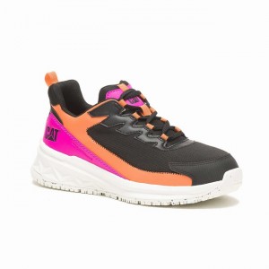 Sapatos de Trabalho Caterpillar Streamline Runner Carbon Composite Toe Feminino Pretas Rosa Laranja | 761PNUGSA