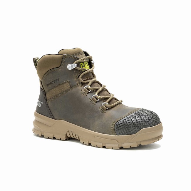 Botas Impermeáveis Caterpillar Accomplice X Steel Toe Feminino Verde Oliva | 539FHLETC