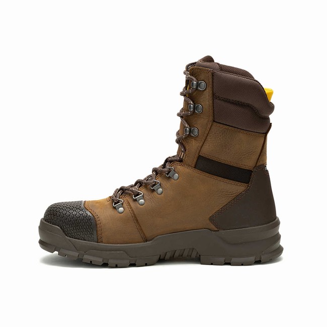 Botas Impermeáveis Caterpillar Accomplice X 8'' Steel Toe Masculino Marrom | 096GONQZF