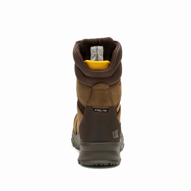 Botas Impermeáveis Caterpillar Accomplice X 8'' Steel Toe Masculino Marrom | 096GONQZF