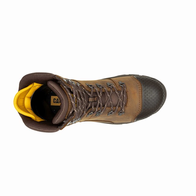 Botas Impermeáveis Caterpillar Accomplice X 8'' Steel Toe Masculino Marrom | 096GONQZF