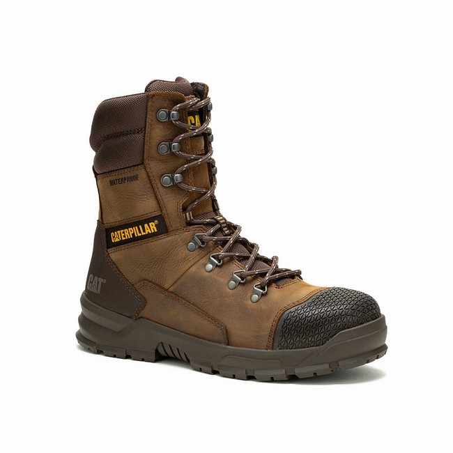 Botas Impermeáveis Caterpillar Accomplice X 8\'\' Steel Toe Masculino Marrom | 096GONQZF