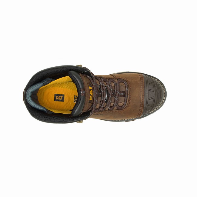 Botas Impermeáveis Caterpillar Excavator Superlite Thinsulate™ Carbon Composite Toe Feminino Marrom | 672NFEIMX