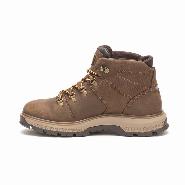 Botas Impermeáveis Caterpillar Exposition Hiker Masculino Marrom | 206YFQWVX