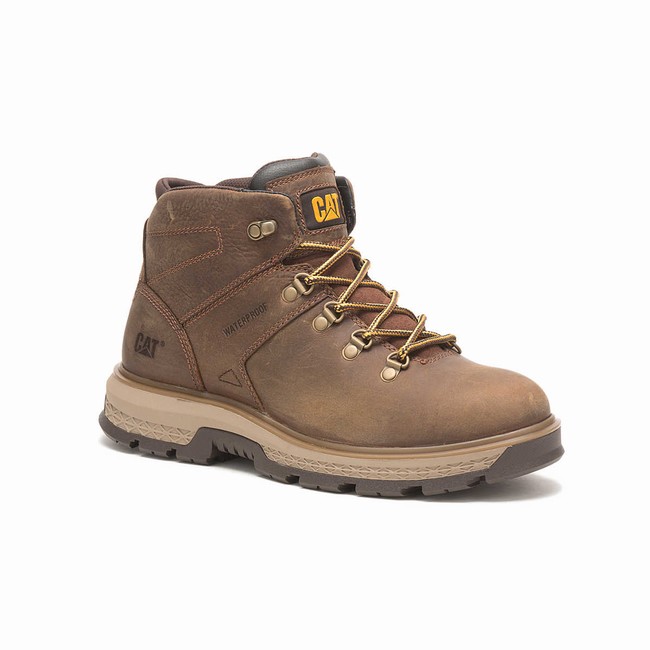 Botas Impermeáveis Caterpillar Exposition Hiker Masculino Marrom | 206YFQWVX