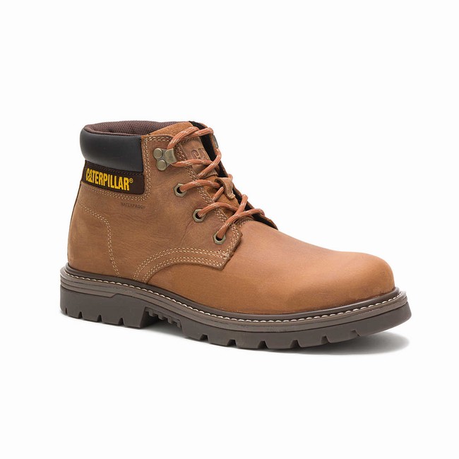 Botas Impermeáveis Caterpillar Outbase Masculino Marrom | 593UVCOTD