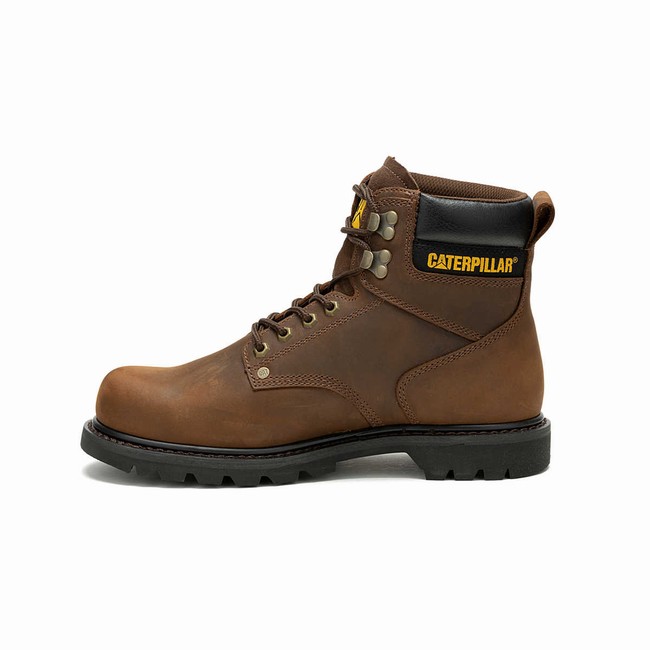 Botas Impermeáveis Caterpillar Second Shift Masculino Marrom | 614ROCQNP