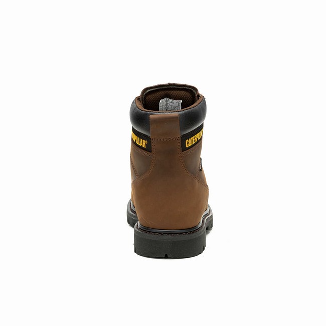 Botas Impermeáveis Caterpillar Second Shift Masculino Marrom | 614ROCQNP