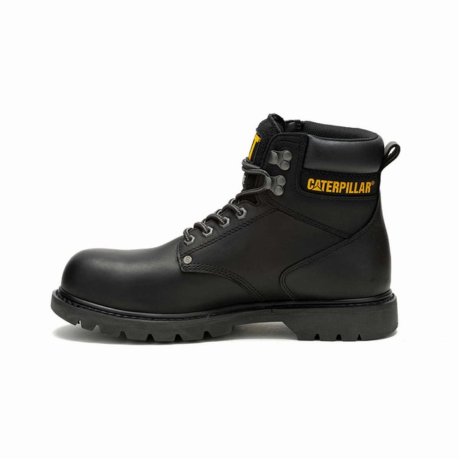 Botas Impermeáveis Caterpillar Second Shift Steel Toe Masculino Pretas | 724MREGNJ