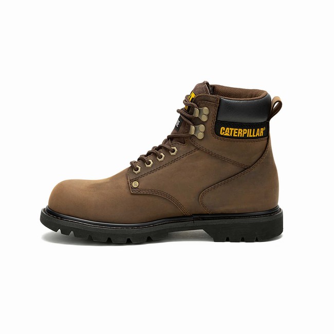 Botas Impermeáveis Caterpillar Second Shift Steel Toe Masculino Marrom | 603VPFZMT