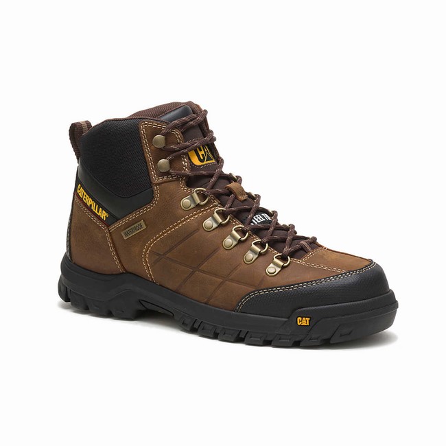 Botas Impermeáveis Caterpillar Threshold Steel Toe Masculino Marrom | 186VUDYQW