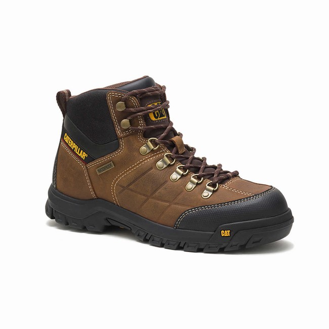 Botas Impermeáveis Caterpillar Threshold Masculino Marrom | 012IOEYCJ