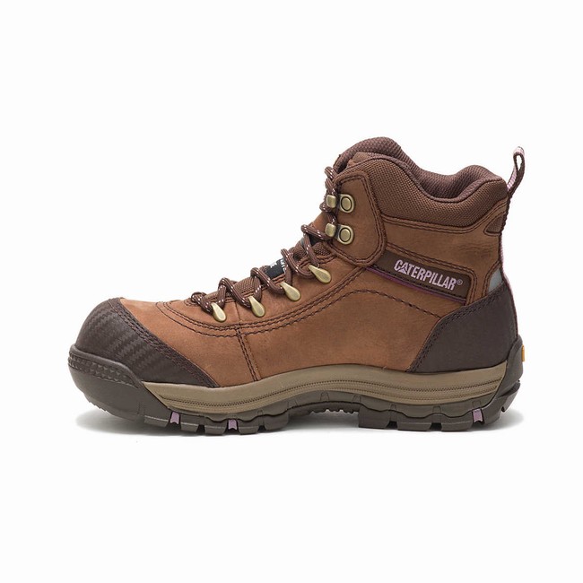 Botas de Trabalho Caterpillar Ally Composite Toe Feminino Marrom | 618RATWJM