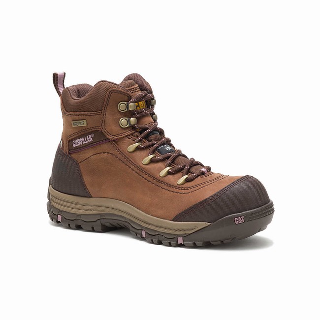 Botas de Trabalho Caterpillar Ally Composite Toe Feminino Marrom | 618RATWJM