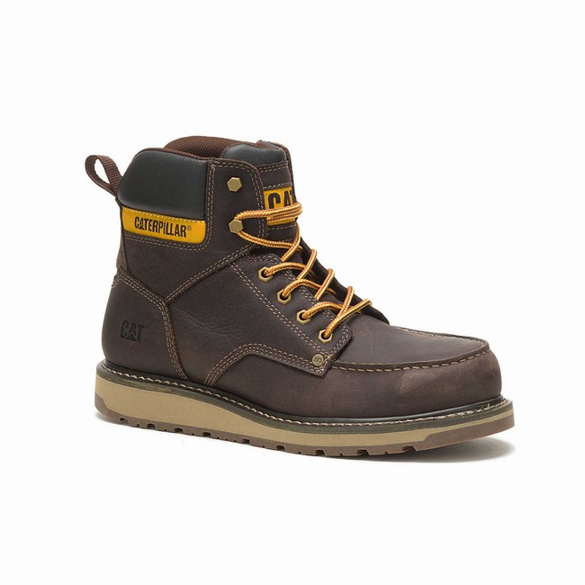 Botas de Trabalho Caterpillar Calibrate Steel Toe Masculino Marrom | 513SELRDK