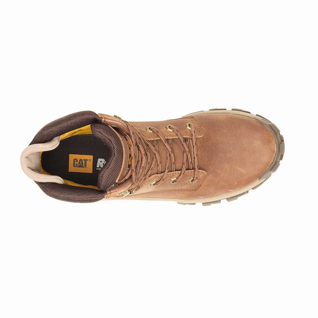 Botas de Trabalho Caterpillar Invader Hi Steel Toe Masculino Marrom | 613QMUWNK