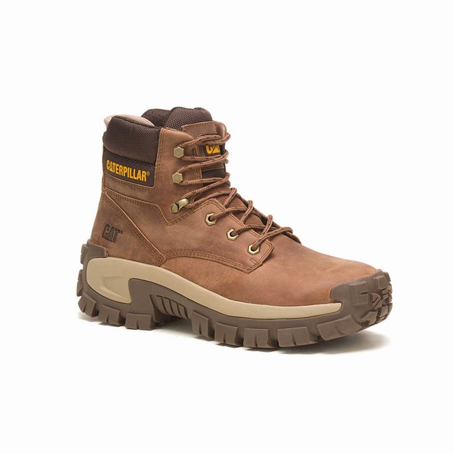 Botas de Trabalho Caterpillar Invader Hi Steel Toe Masculino Marrom | 613QMUWNK