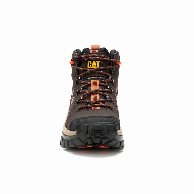 Botas de Trabalho Caterpillar Invader Mid Vent Composite Toe Masculino Marrom | 950VMRCBE