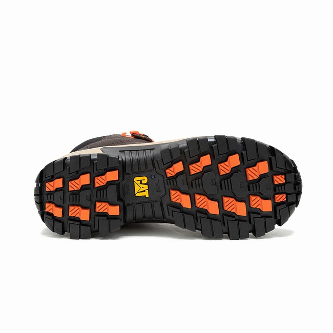 Botas de Trabalho Caterpillar Invader Mid Vent Composite Toe Masculino Marrom | 950VMRCBE