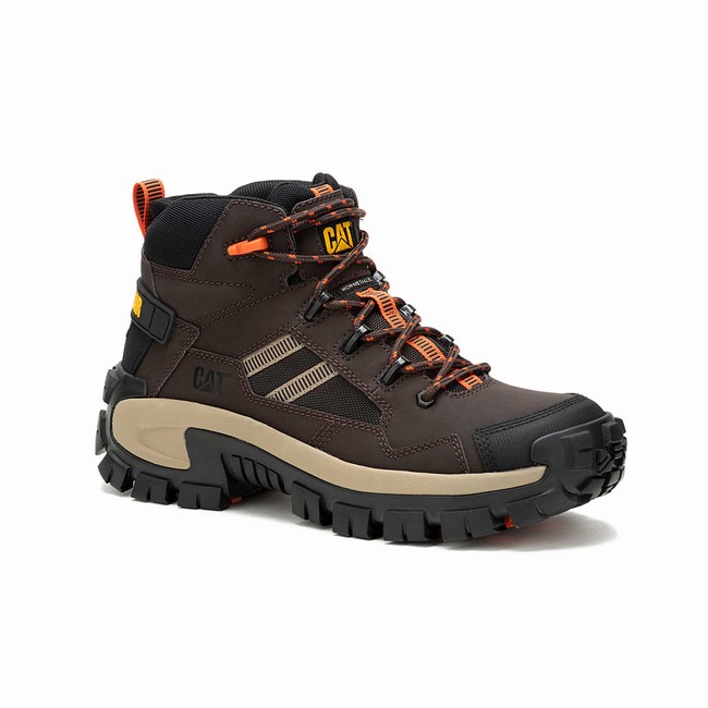 Botas de Trabalho Caterpillar Invader Mid Vent Composite Toe Masculino Marrom | 950VMRCBE