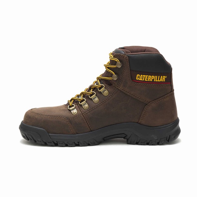 Botas de Trabalho Caterpillar Outline Steel Toe Masculino Marrom | 493OSAJRI