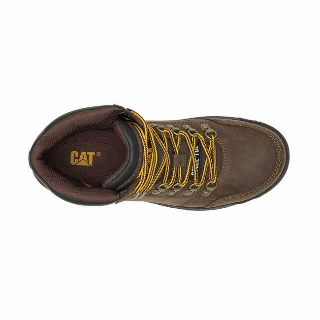 Botas de Trabalho Caterpillar Outline Steel Toe Masculino Marrom | 493OSAJRI