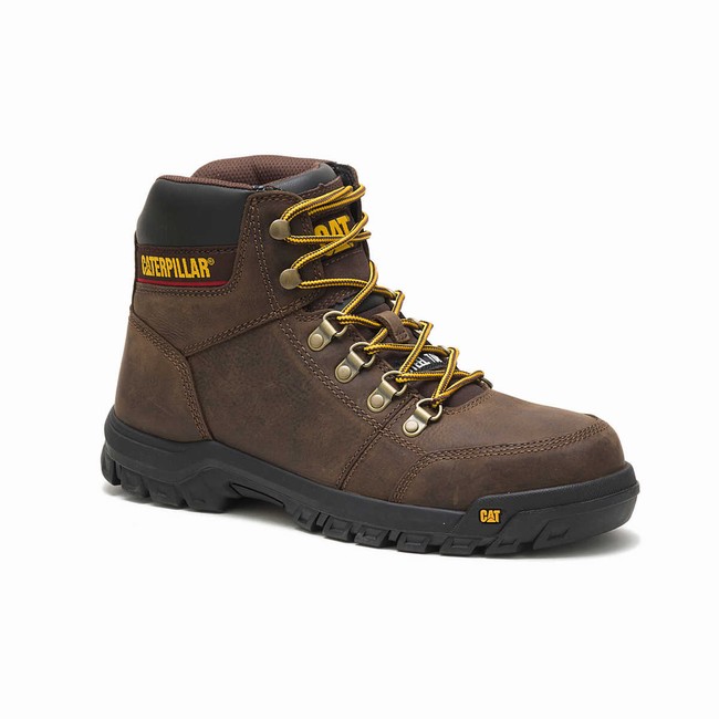 Botas de Trabalho Caterpillar Outline Steel Toe Masculino Marrom | 493OSAJRI