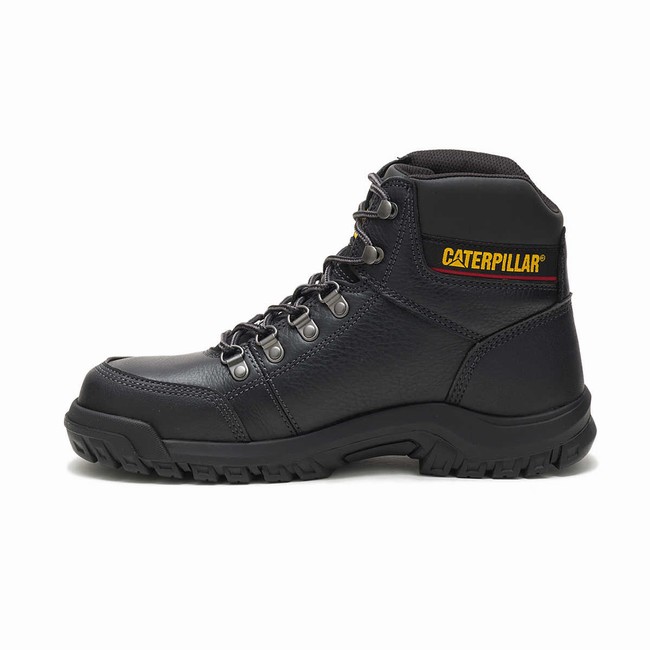 Botas de Trabalho Caterpillar Outline Steel Toe Masculino Pretas | 614JSKNGF