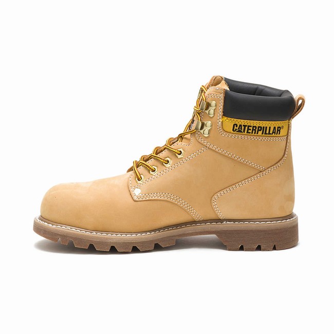 Botas de Trabalho Caterpillar Second Shift Steel Toe Masculino Marrom | 047KEHJTY