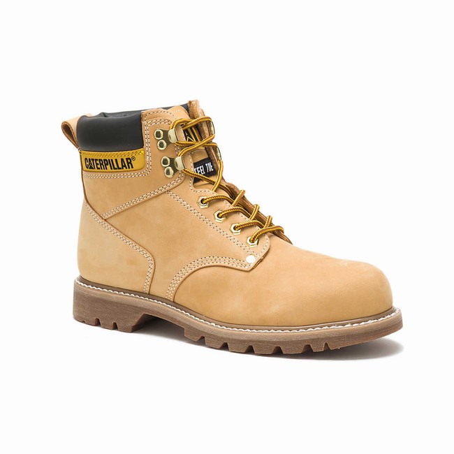 Botas de Trabalho Caterpillar Second Shift Steel Toe Masculino Marrom | 047KEHJTY