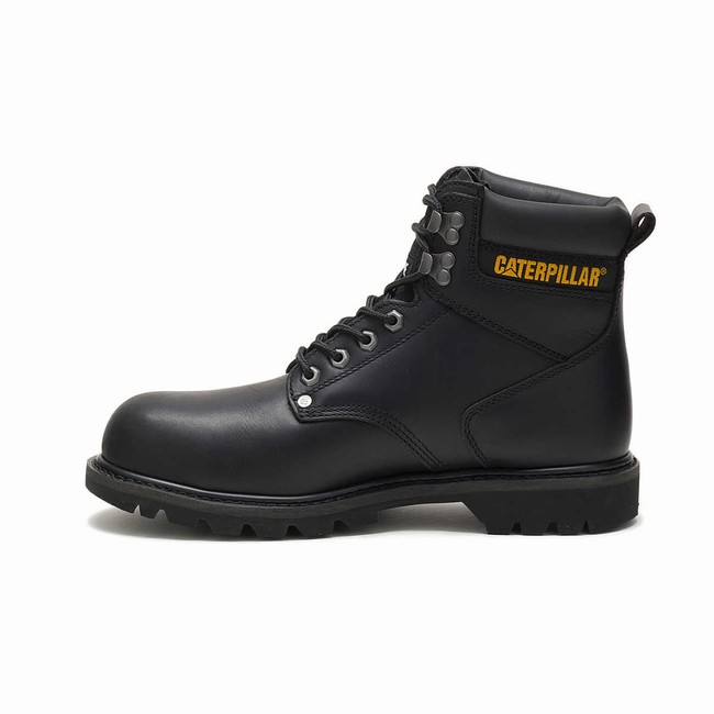 Botas de Trabalho Caterpillar Second Shift Steel Toe Masculino Pretas | 317UENMTC