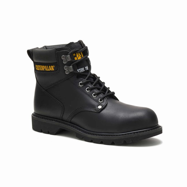 Botas de Trabalho Caterpillar Second Shift Steel Toe Masculino Pretas | 317UENMTC