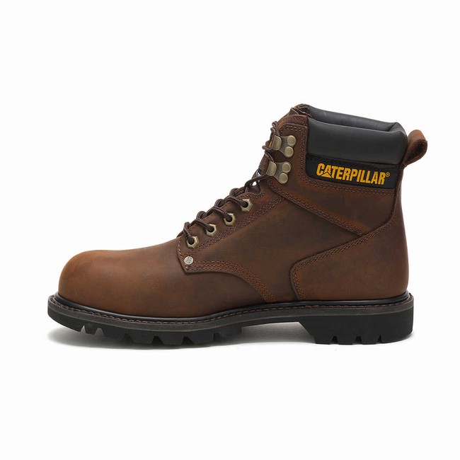 Botas de Trabalho Caterpillar Second Shift Steel Toe Masculino Marrom | 952IKDEAN