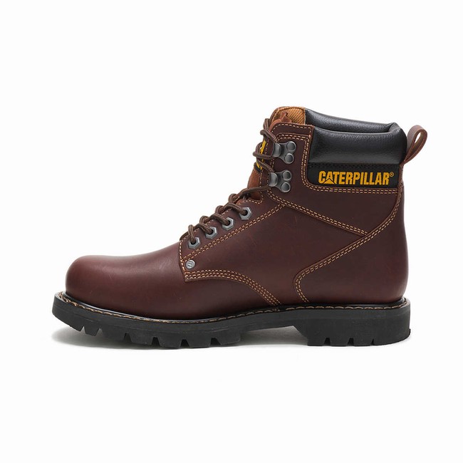 Botas de Trabalho Caterpillar Second Shift Masculino Bordeaux | 564JXGRUP