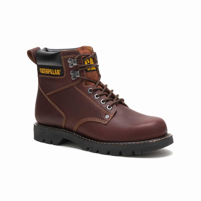 Botas de Trabalho Caterpillar Second Shift Masculino Bordeaux | 564JXGRUP