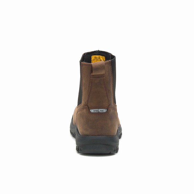 Botas de Trabalho Caterpillar Wheelbase Steel Toe Masculino Marrom | 310KSLGVT