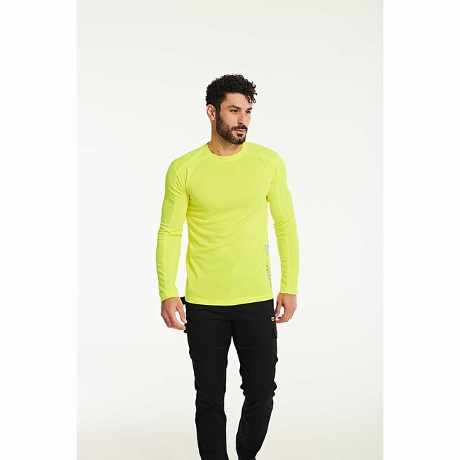 Camiseta Caterpillar Coolmax Long Sleeve Masculino Verdes | 074GLVFXE