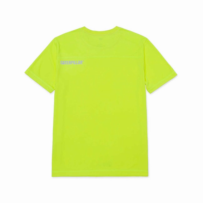 Camiseta Caterpillar Coolmax Sleeve Masculino Verdes | 801MZVDCS