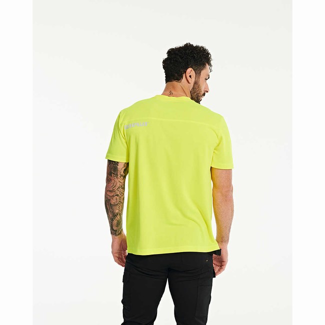 Camiseta Caterpillar Coolmax Sleeve Masculino Verdes | 801MZVDCS