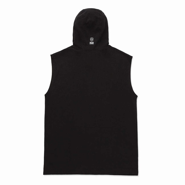 Camiseta Caterpillar Hooded Sleeveless Masculino Pretas | 216WZRDMS